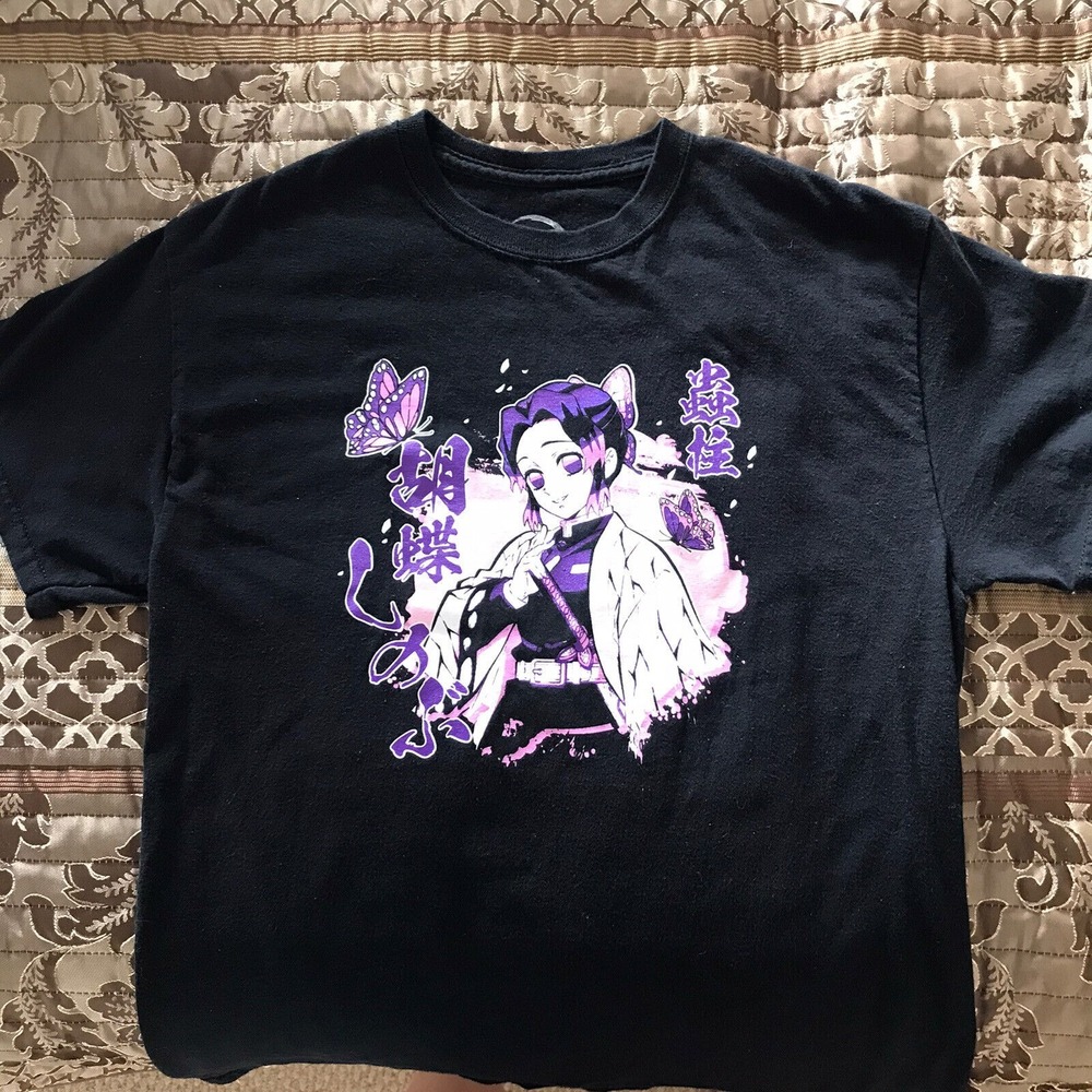 Demon Slayer Graphic T-Shirt Black Japanese Anime Cartoon Goth Emo M